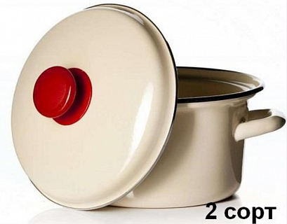Кастрюля 3,0 л кон.борт слоновый 2 сорт 1/9-1