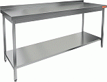 Стол производственный пристенный с бортом и полкой HICOLD НСО-18/7БП