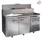 Стол охлаждаемый для пиццы СХСпцг-700-1/6 1810*700*850/1060, 1 дверь, 6 ящ., надстройка с крышк. для GN1/6, раб. пов. гранит, агрег. сбоку