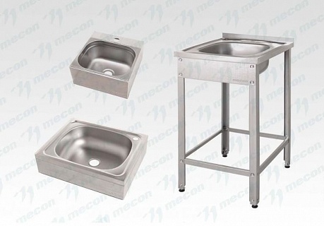 Рукомойник технологический консольный РТКб 330*330*150 "Base", отв. д/смесит.-2