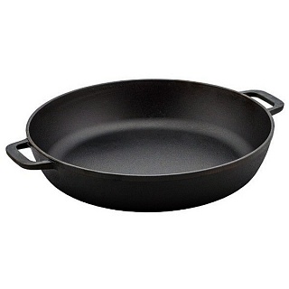 Сковорода d=36 см. h=8,5 см. 7,5 л. чугун глубокая с 2 ручками /1/-1