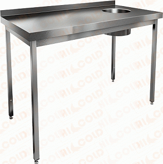 Стол производственный пристенный с бортом для сбора отходов HICOLD НДСО-10/7БЛ-1