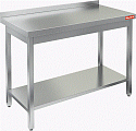 Стол производственный пристенный с бортом и полкой HICOLD НСО-12/6БП