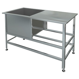 Ванна моечная ВМЛс-1 со столом 1200*700*850 борт, ув. полка с отв. д/смесит., каркас уголок оцинк.-1