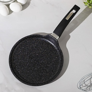 Сковорода для блинов «Гранит Star», d=22 см, пластиковая ручка, антипригарное покрытие, цвет чёрный-1
