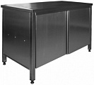 Стол-тумба СТПк 1500*600*850 борт, двери-купе, промежуточная полка, каркас-сварной труба нерж.