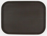 Поднос прорезиненный прямоугольный 450х350х25 мм, (черный) /1/25/