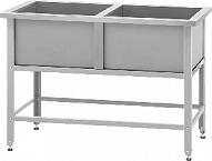 Ванна моечная ВМСб - 700/2 "Base" (полка с 2-мя отверстиями, борт)