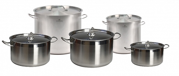 Кастрюля низкая 14л нерж. с крыш. двойное дно 30х20 VCS3020-1