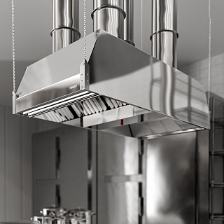 Зонт ЗПВН-04/03 1800*2000*400 приточно-вытяжной, островной, нерж. сталь,  светильник 1200- 2 шт -1