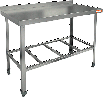 Стол пристенный с бортом и полкой решеткой HICOLD НСО-12/7Б ЭН-2