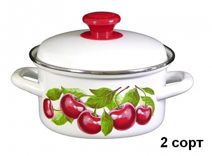 Кастрюля 1,0 л цил.об. белый 2 сорт 1/12-1