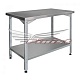 Стол СПЛ 1100*600*850  борт,  полка сплошная нерж., каркас уголок оцинк.