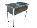 Ванна моечная двухсекционная ВМо 2.500 1000*500*860, мойка сварн. нерж (300мм), каркас уголок оцинк.