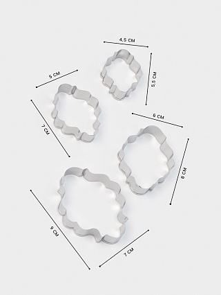 Формы для печенья «Рамка для фото», набор 4 шт, нержавеющая сталь, серебристые-1