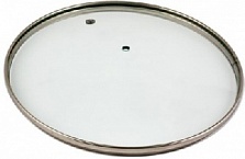Крышка стеклянная d30 см без ручки с ободком из нержавейки GTL30100