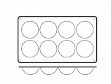 Форма кондитерская «Полусфера» [8ячеек]; силикон; D=60, H=30, L=295, B=175мм; кирпичн.