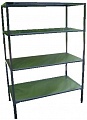 Стеллаж СТСГ 1.094 900*400*1550, 4 спл полки, нерж сталь, каркас окраш