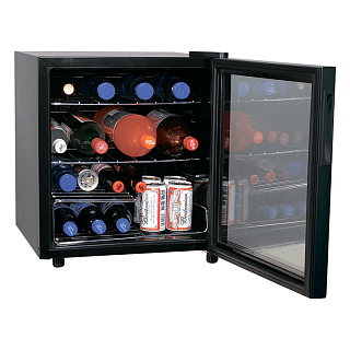 Шкаф холодильный со стеклом COOLEQ TBC-46 черный-1