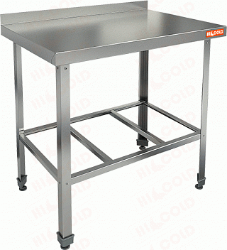 Стол пристенный с бортом с полкой решеткой HICOLD НСО-9/6Б ЭЦ-1