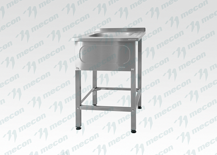 Ванна моечная ВМЦн - 700*700*860 "Norma Inox", 1 м/о 500*500*300, борт, отв. д/смесит., экран (ножка профильная, тр. 40*40)-1