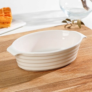 Форма для выпечки из жаропрочной керамики Доляна «Бруно», 300 мл, 16*9,7*4,5 см, цвет белый-1