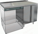 Стол закрытый под посудомоечную машину с полкой, с бортом HICOLD НБМСЗКП-12/7БЛ