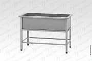 Ванна моечная ВМСн - 1150*600*860 "Norma Inox", 2 м/о 500*500*350 (ножка профильная, тр. 40*40)