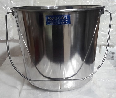 Ведро без крышки 12л нерж. (по факту 10л) 18/18  МН-192А (13)-1