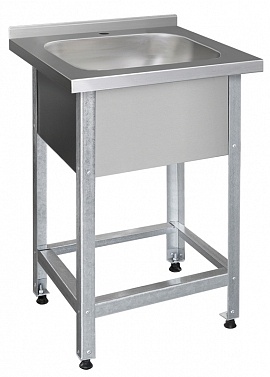 Ванна ВМБц-1 700*700*850 борт, отверстие д/смесителя, фартук с 3-х сторон, каркас уголок краш., цельн.мойка-1