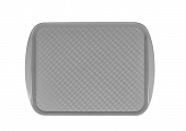 Поднос пластиковый прямоугольный 450х350х20 мм (серый) в упак. 12 шт.