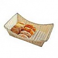 Корзина для хлеба прямоугольная 51x33xh16см, ротанг+хром.проволока