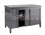 Стол тепловой 1400*700*850 двери-купе с 2-х сторон, промеж. полка, нерж. сталь, подогрев. внутр. объем