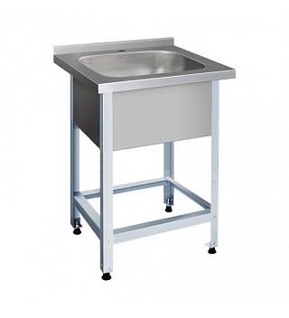Ванна моечная ВМНц-1 600*600*850 отв. д/смесит., обв. с 3-х ст., каркас - уголок нерж.-1
