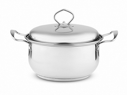 Кастрюля нерж Серебрянка ТРС груш. 5,0 л, мет/кр 1/12-1