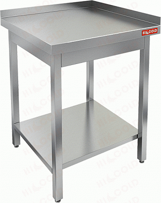 Стол производственный пристенный с двумя бортами и полкой HICOLD НСО-6/6ББП-1-1